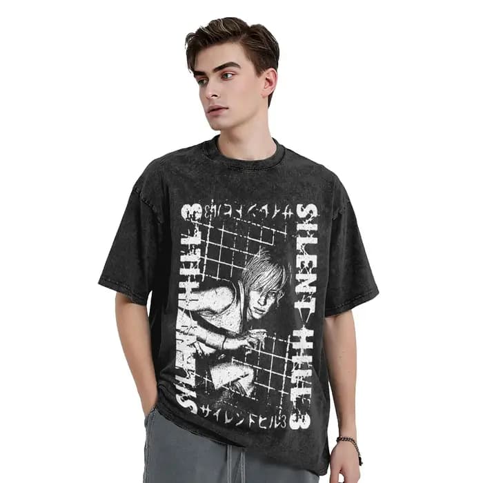 SILENT HILL 3 Run Heather t-shirt Vintage lavé hommes femmes coton T-Shirts décontractés été à manches courtes