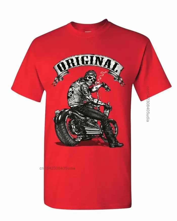 Original motard crâne T-Shirts Ride Or Die Route 66 moto Mc nouveau t-shirt hommes été Design