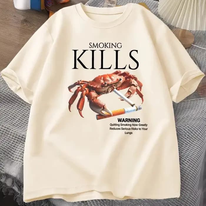T-shirt « Smoking Kills Crab » Unhinged Weirdcore