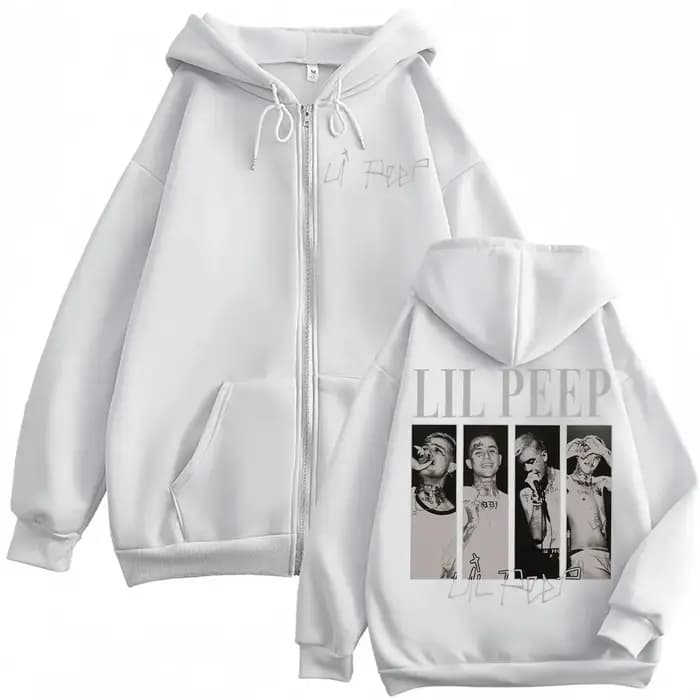 Rappeur Lil Peep Merch sweat à capuche avec fermeture éclair Hip Hop Vintage