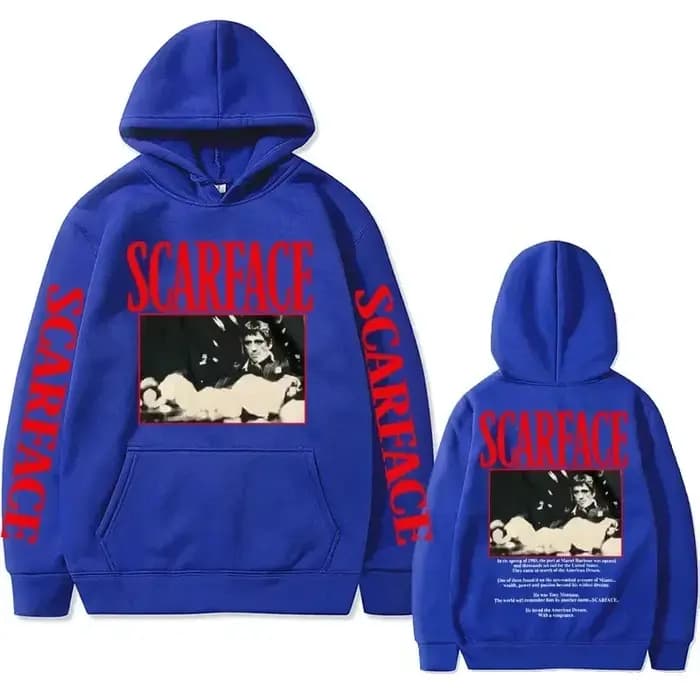 Vintage années 90 film Scarface Tony Montana sweat à capuche pour homme décontracté