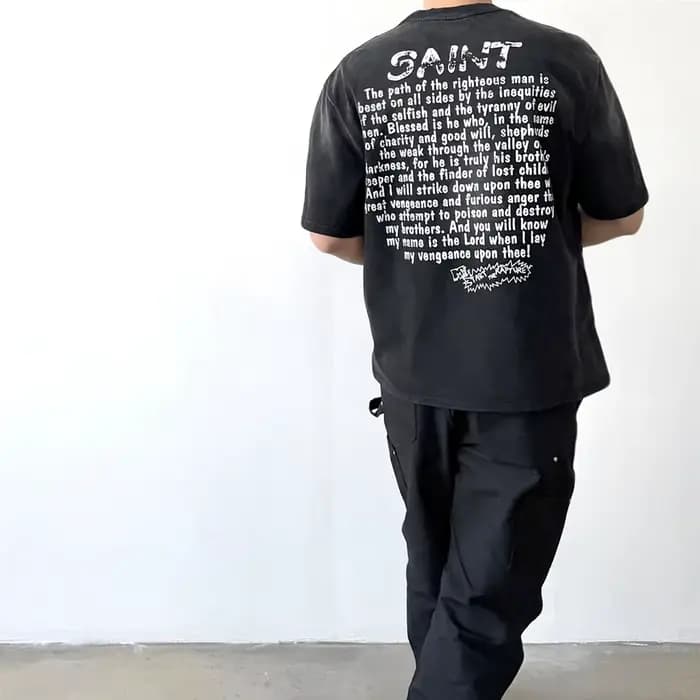 T-shirt à col rond rétro style célébrité Y2K SAINT 1:1
