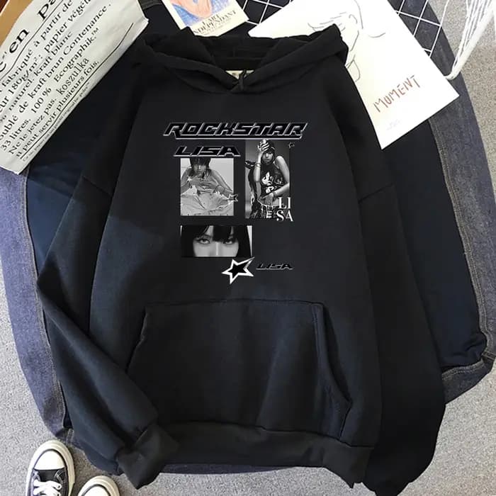 Lisa Rockstar sweat à capuche matériau écologique femme idole mode rétro unisexe