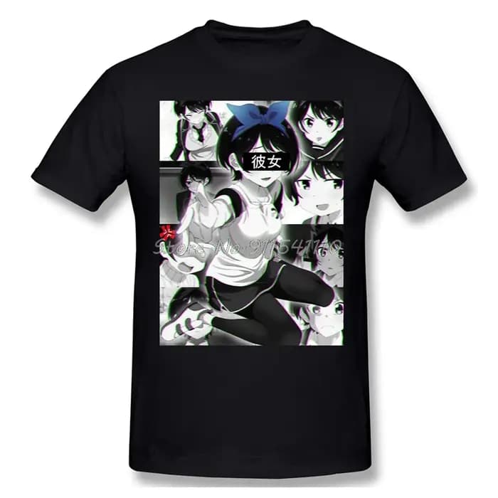 Haute qualité hommes vêtements col rond 100 coton Ruka Sarashina graphique T-shirt louer une petite