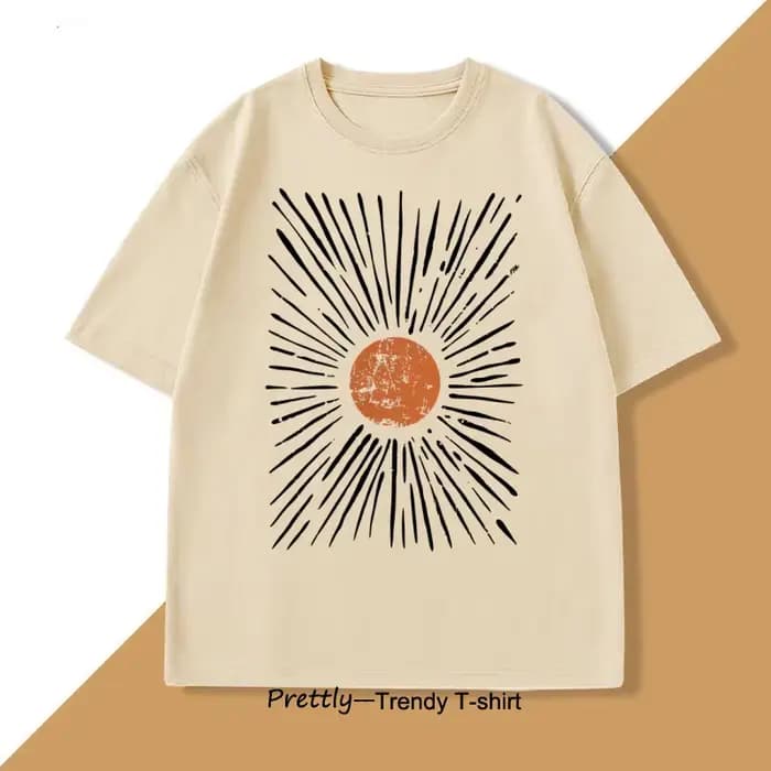 Sunburst Vintage T-Shirt hommes femmes surdimensionné