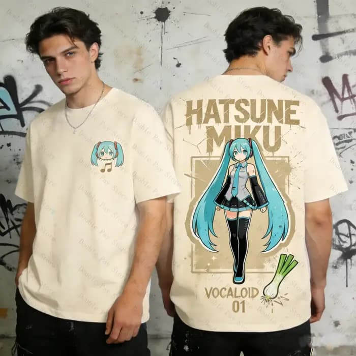 T-shirt surdimensionné Miku pour hommes et femmes