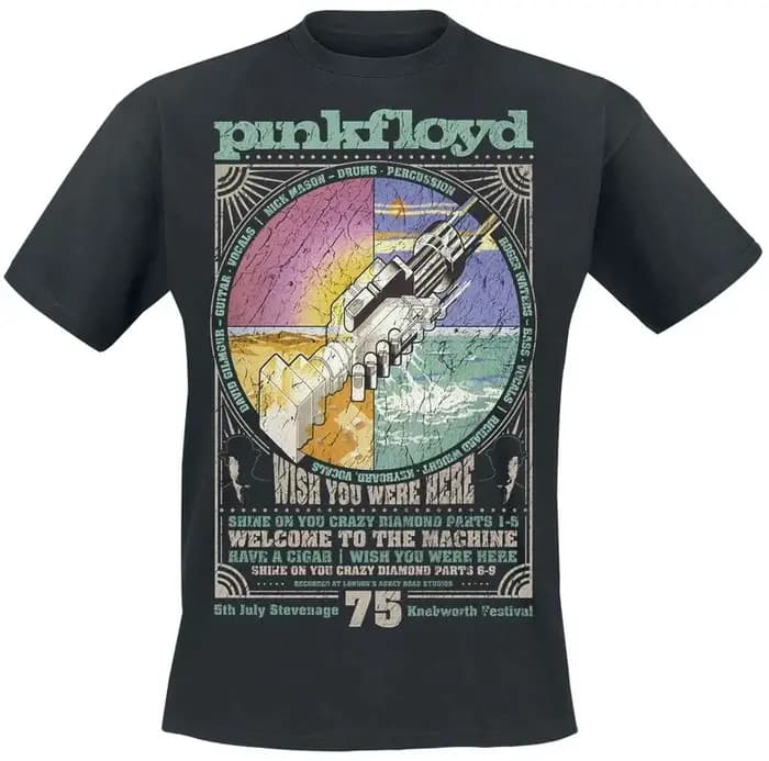 T-Shirt avec Logo Rainbow Pink Floyd Band, 100% coton, graphique, pour hommes et femmes, Streetwear d'été