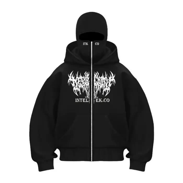 Nouveau sweat à capuche zippé unisexe en polaire automne/hiver-design de masque