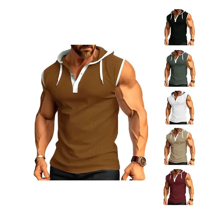 Gilet décontracté à capuche pour homme
