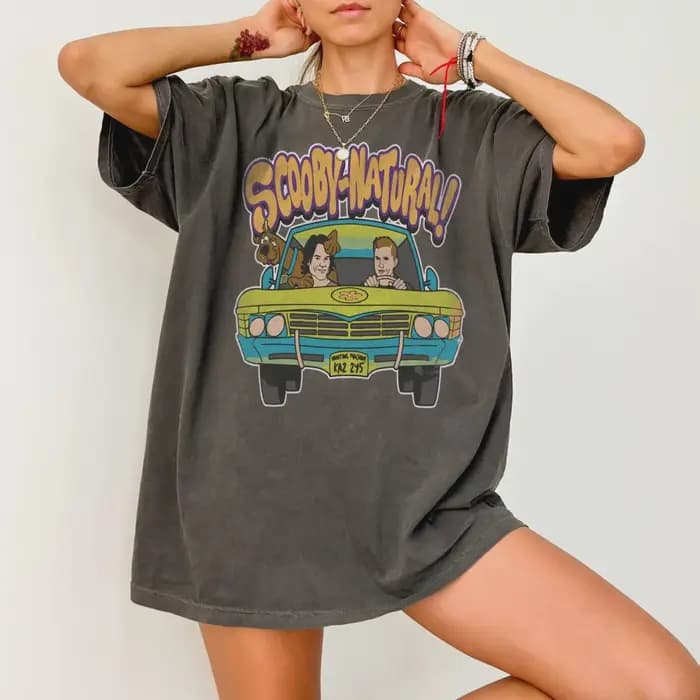 T-shirt imprimé naturel Scooby pour femmes, tendance de la mode printemps/été, haut en pur coton, T-