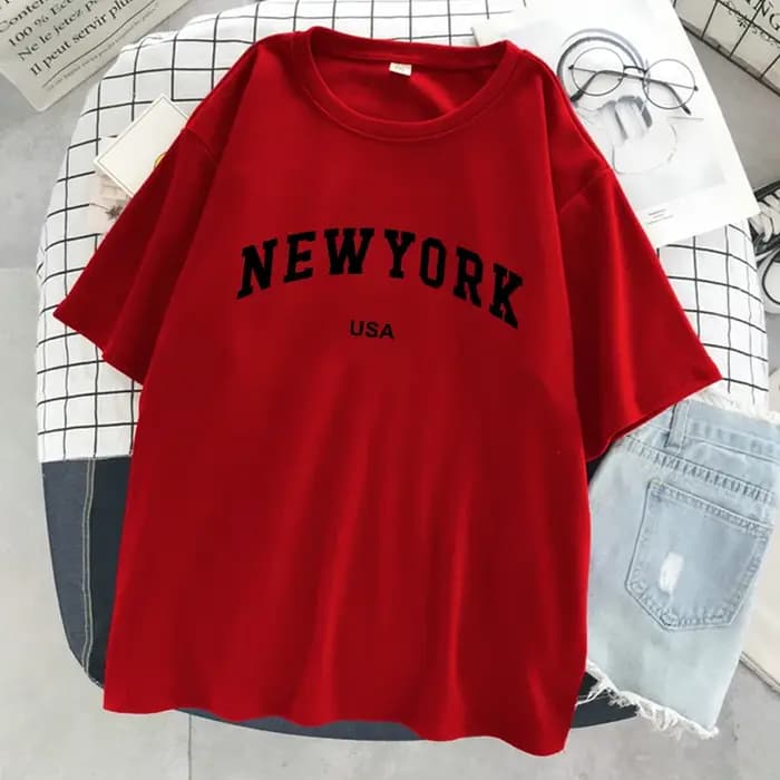 New York Usa ville lettre graphique t-shirt femmes coton Sport hauts été mode
