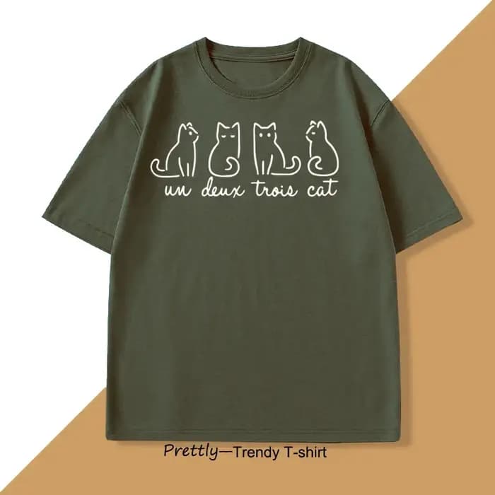 Un Deux Trois chat T-Shirt décontracté