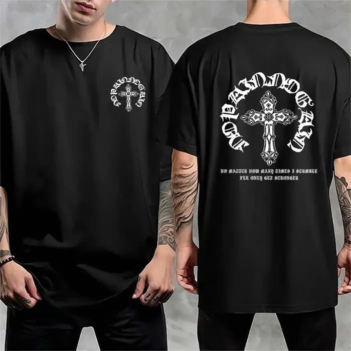 T-shirt pour homme à imprimé graphique rétro, mode décontractée d'été, streetwear gothique, hauts à