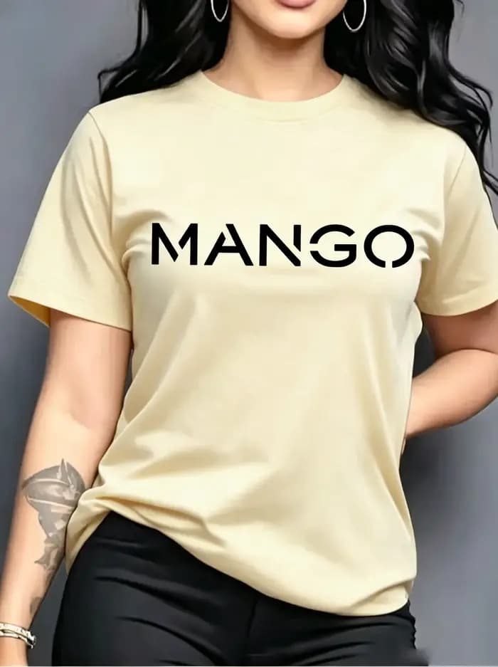 Nouveauté : T-shirts minimalistes pour femmes avec motif graphique MANGO