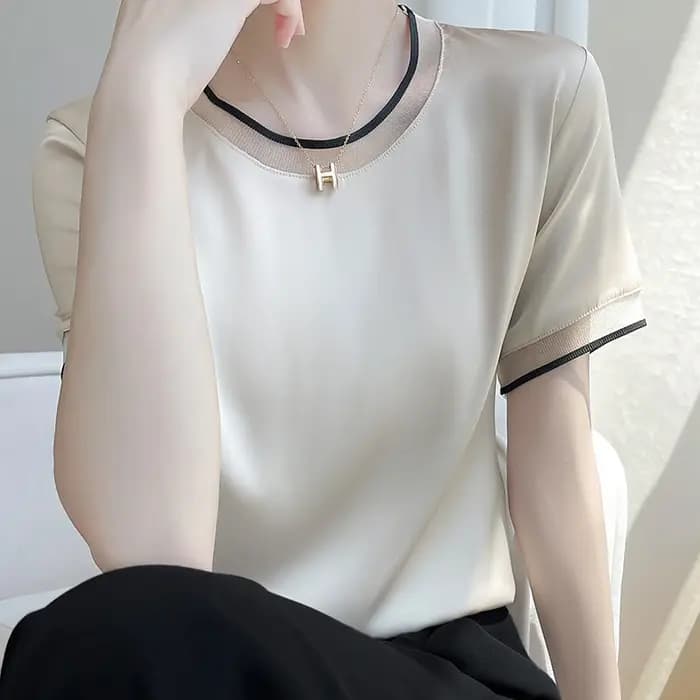 T-Shirt manches courtes col rond pour femme