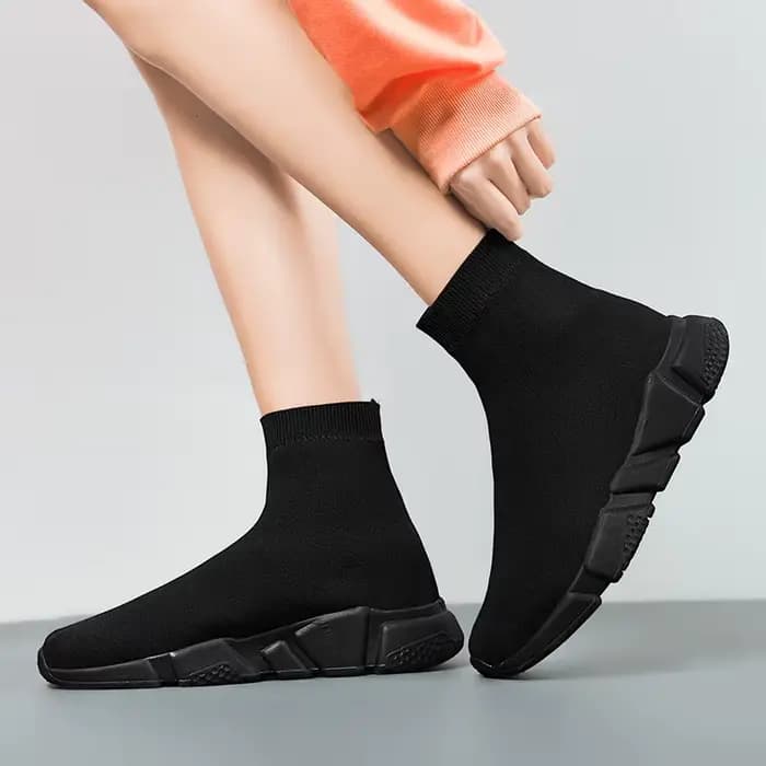 Baskets montantes noires classiques pour hommes et femmes