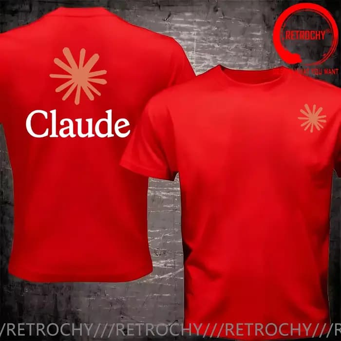 T-shirt Homme Tendance Décontracté avec Design Amusant Claude AI – Vêtement Stylé et Confortable