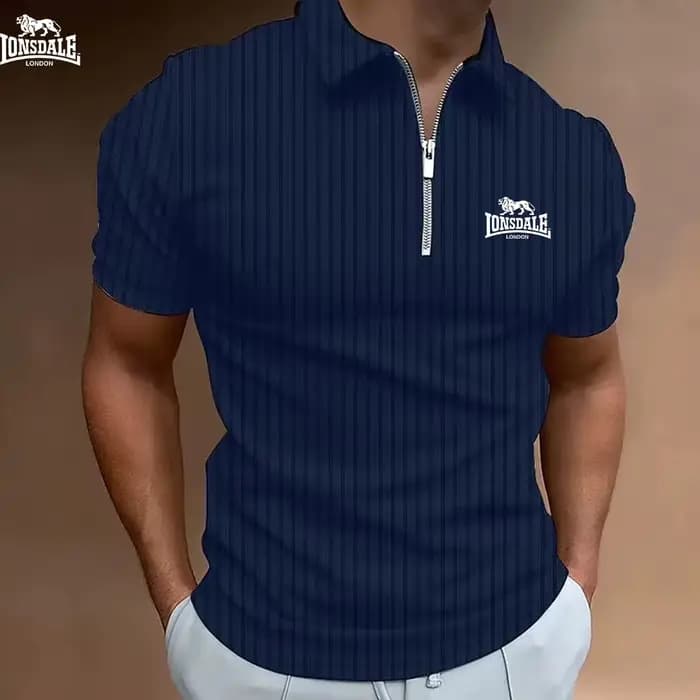 Nouveau polo à manches courtes pour hommes imprimé LONSDALE