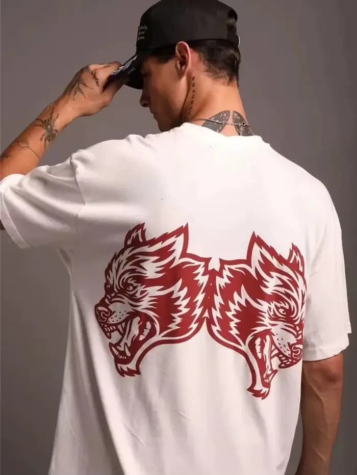 T-shirt de sport et de loisirs Wolf Head pour hommes et femmes