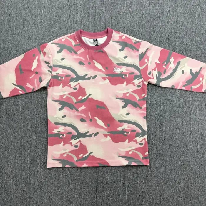 Patta sweat à capuche américain à la mode rouge Camouflage col rond sweats hommes femmes Vintage surdimensionné pull ample