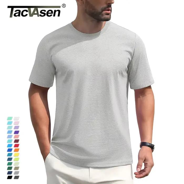 T-shirt à Manches Courtes et Col Ras du Cou en Coton pour Homme