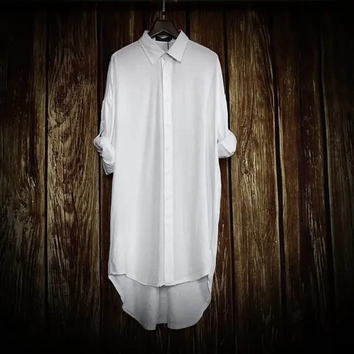 5XL hommes mi-long Couple chemise décontractée Streetwear mode Version coréenne jeunesse Campus à manches longues Cape