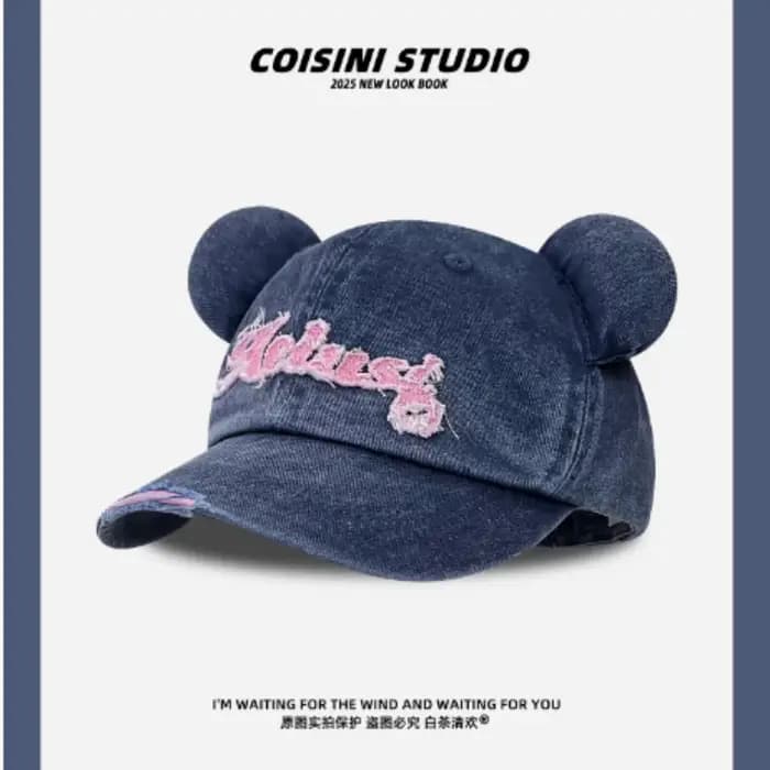 Casquettes de baseball brodées avec des oreilles d'ours mignonnes pour hommes et femmes