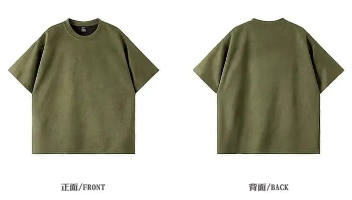 T-shirt à manches courtes en daim pour hommes