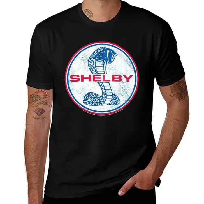 T-shirt Carroll Shelby Cobra pour homme, en coton, avec graphismes