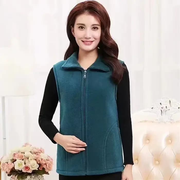 L-4XL Femme Chalecos Automne Hiver GlaJacket Slim Mère Vêtements D'âge Moyen Femmes Printemps Sourire Chaud Gilets Top