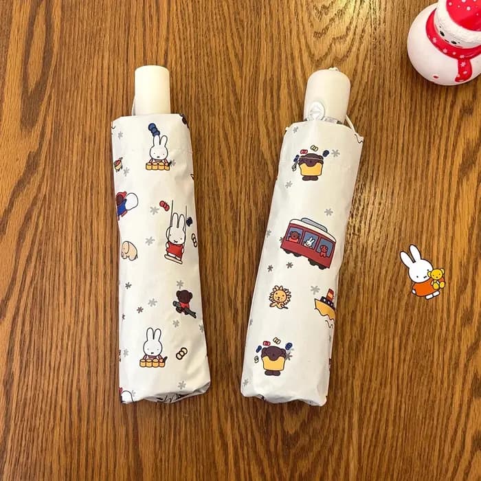 Kawaii Miffy – parapluie à motifs blanc cassé