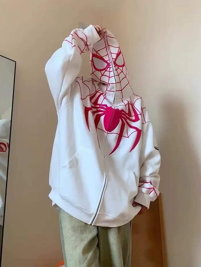 Sweat à capuche en toile d'araignée pour femme