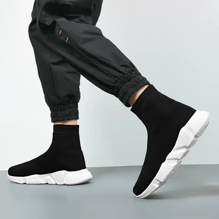 Baskets montantes noires classiques pour hommes et femmes