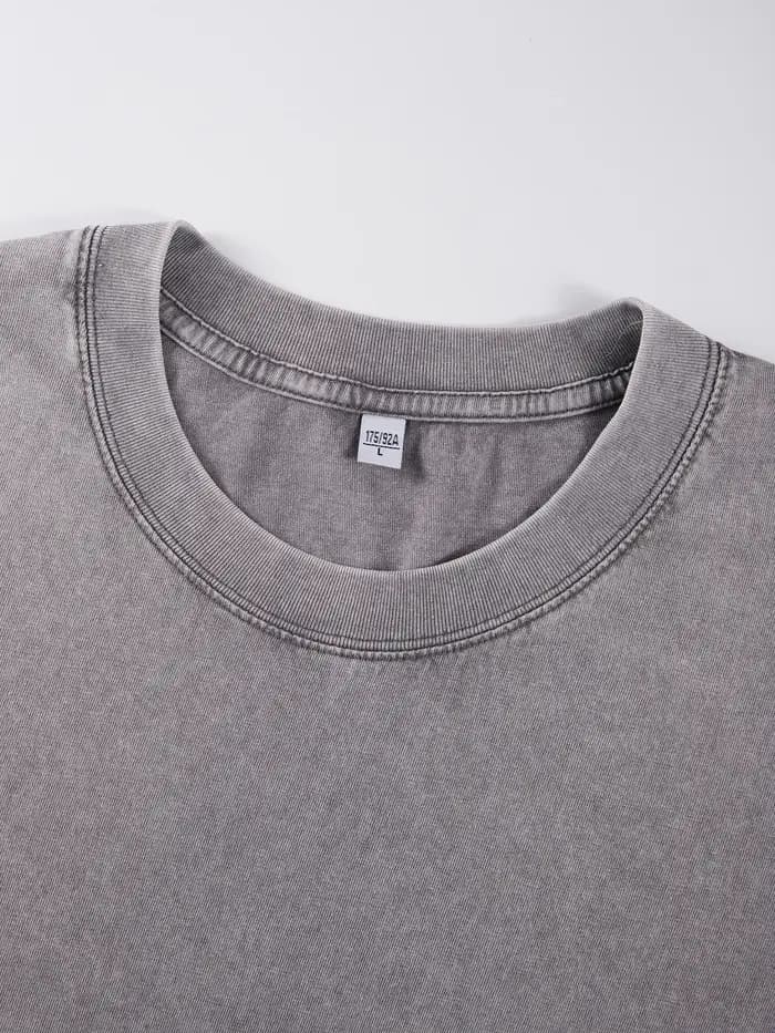 T-Shirts délavés à motif de plante pour hommes