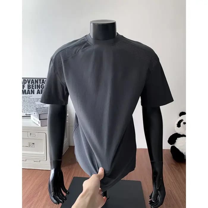 T-shirt respirant et frais pour homme avec design estival, haut de gamme à manches courtes et empièc