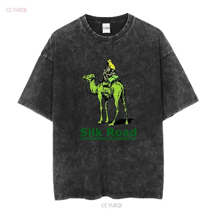 Silk Road Marketplace T Shirt Blanc vintage Lavé Unisexe Légèrement homme vêtements de créateurs Graphique polyvalent Streetwear doux