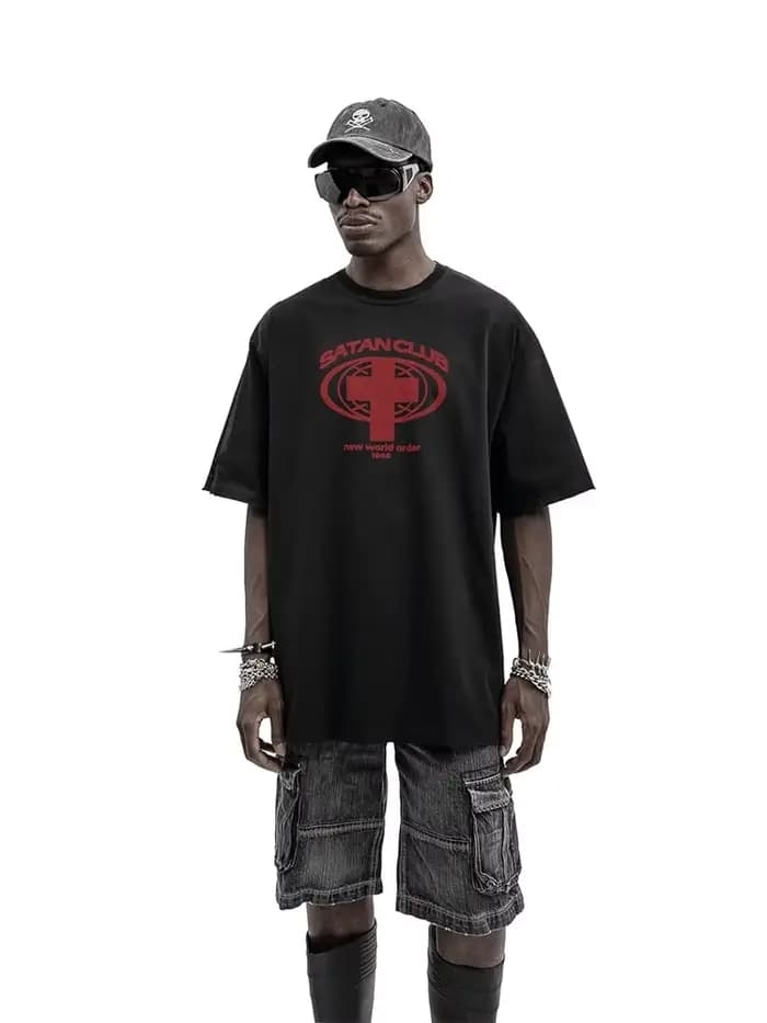 Économie à manches courtes Satan Club Graphic pour hommes