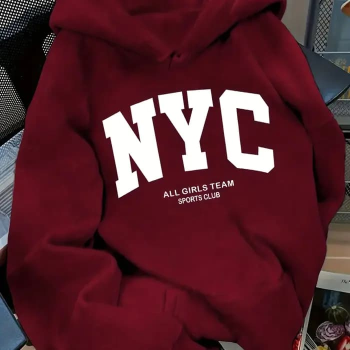 Nouveau sweat à capuche confortable de l'équipe du New York bleu marine automne/hiver-manches longue