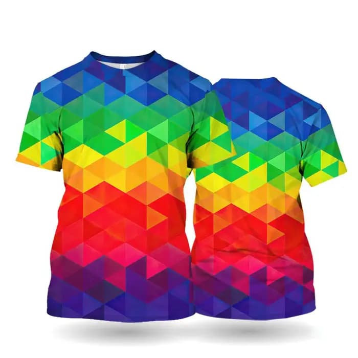 T-Shirt arc-en-ciel unisexe à manches courtes