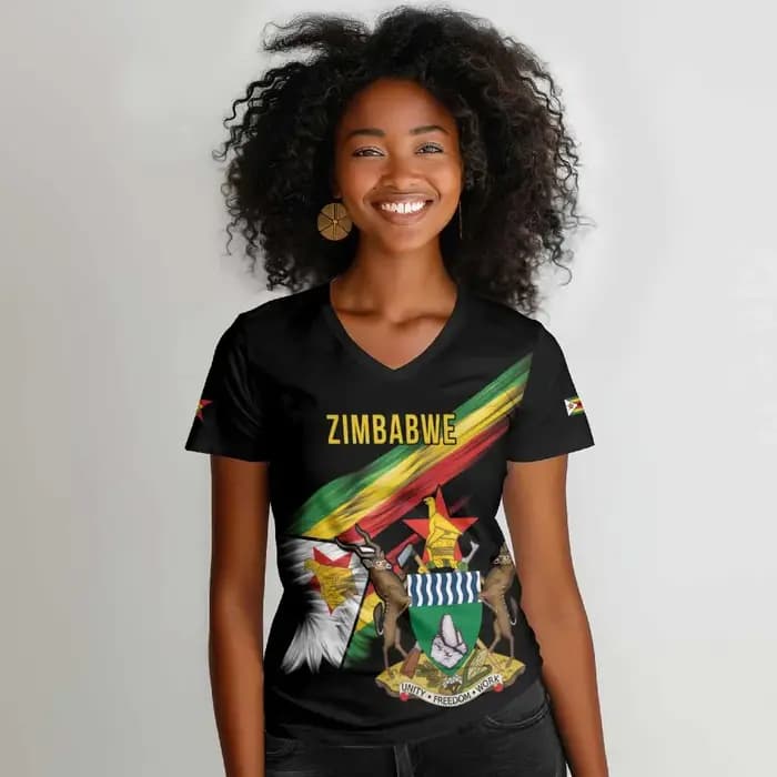 T-shirt imprimé pour femme du Zimbabwe