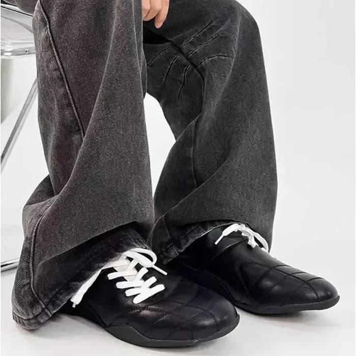 2025 femmes noir décontracté football Style baskets appartements Chic lacets chaussures de marche confortables femme formateurs de haute qualité