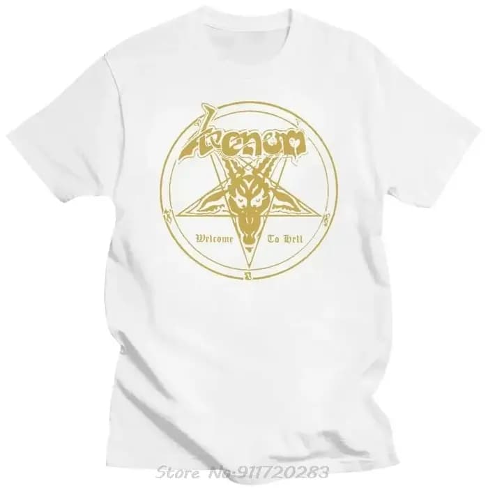 VENOM Metal Band Welcome To Hell Album Logo T-shirt noir unisexe