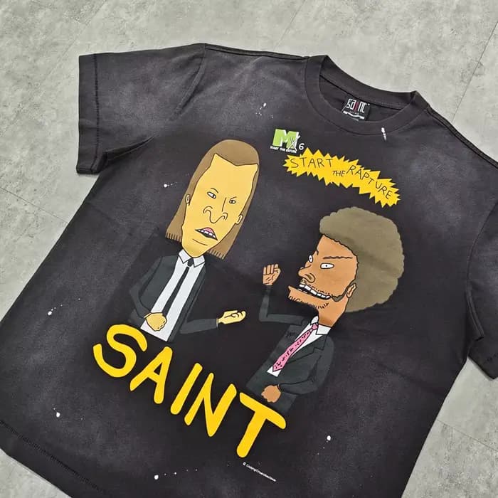 Yao mode Saint de Michael 25SS t-shirt décontracté hommes hauts vêtements surdimensionné Vintage ample Y2k graphiques