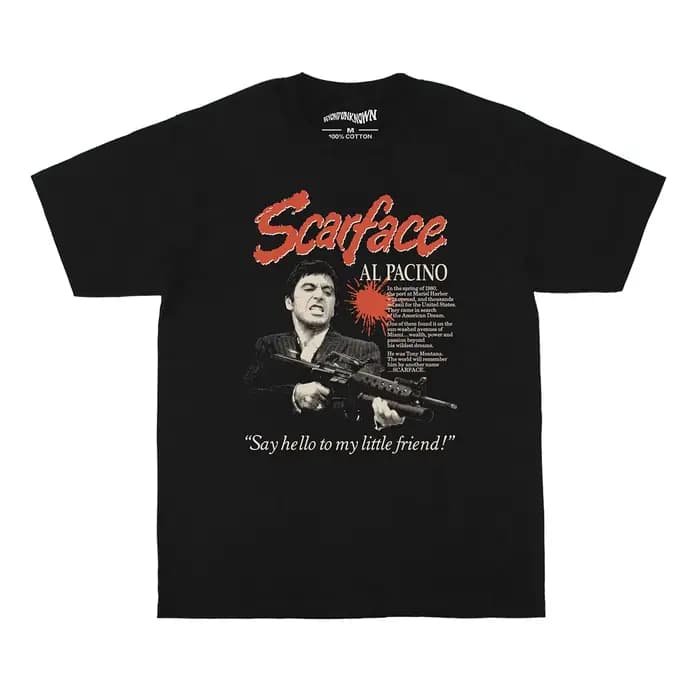 Scarface T-Shirt dit bonjour à mon petit ami Al Pacino film Donnie Brasco chien jour après-midi coto