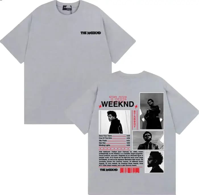 Rappeur The Weeknd Starboy Album couverture T-shirt vêtements pour hommes Harajuku Punk Hip Hop T-shirts homme 100%