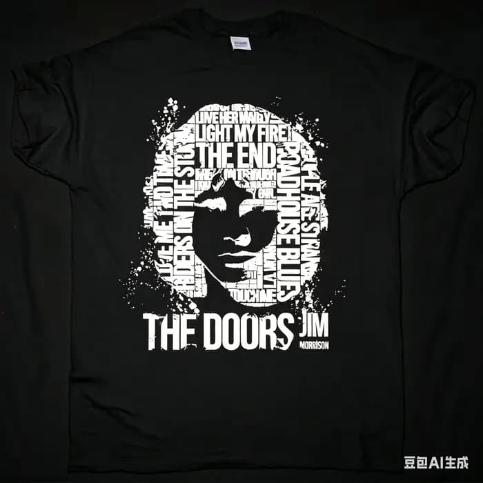 Nouveau T-shirt d'été 2026 THE DOORS Jim Morrison en coton à manches courtes pour homme
