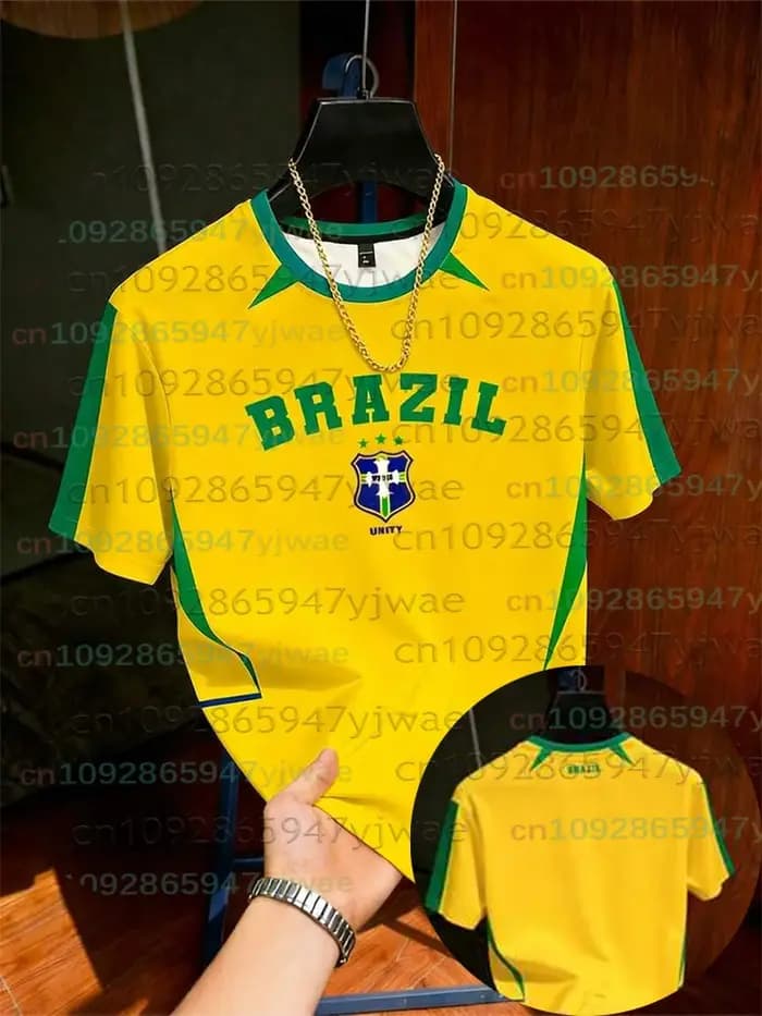 Nouveaux Maillots de Football Brésil 2026 pour Hommes – T-shirts Classiques God Brazil à Manches Courtes