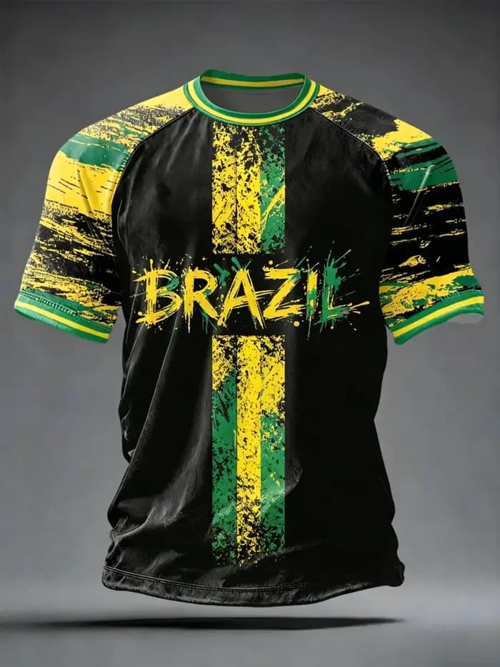 Nouveaux Maillots de Football Brésil Homme Été 2026 – T-shirts Classiques God Brazil à Manches Court