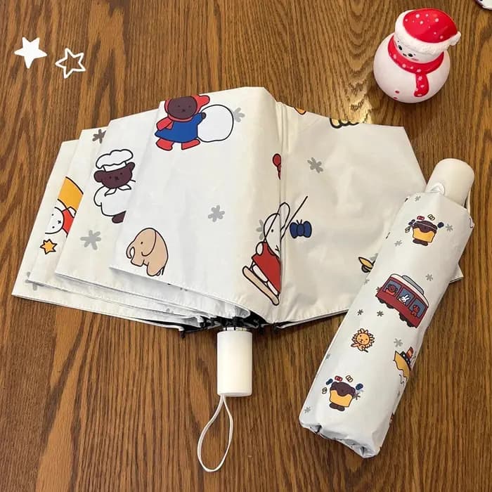 Kawaii Miffy – parapluie à motifs blanc cassé