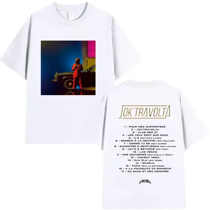 Rappeur Jokair Jok Travolta Tour 2025 t-shirts graphiques hommes Vintage surdimensionné coton T-shirt homme mode Hip